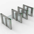 Outdoor Lock Electronic Barrier Gates Stainless Steel , Cylindrical Glass Swing Turnstile